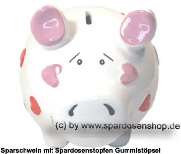KCG mittelgroßes Sparschwein 3D Design Herzchen-Schwein Keramik B